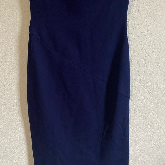 Diane von Furstenberg Jori Ruched Sheath Navy Blue Office Siren Feminine Dress 4 - Picture 11 of 14